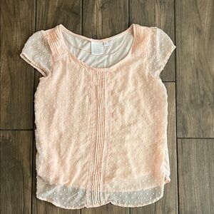 Lauren Conrad Light Peach Textured Blouse